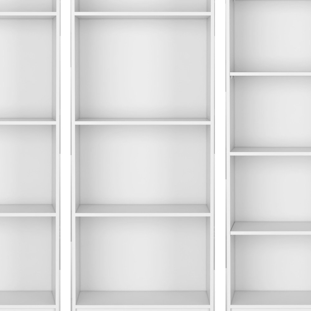 Set of Three White Wood Thirteen Tier Modular Bookcase — view 4