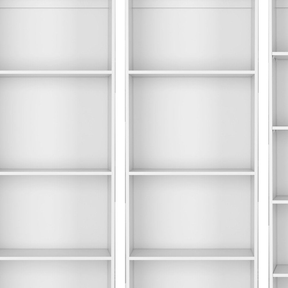 Set of Three White Wood Thirteen Tier Modular Bookcase HomeRoots