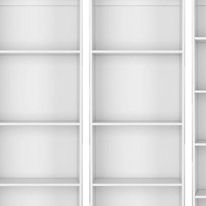 Set of Three White Wood Thirteen Tier Modular Bookcase HomeRoots