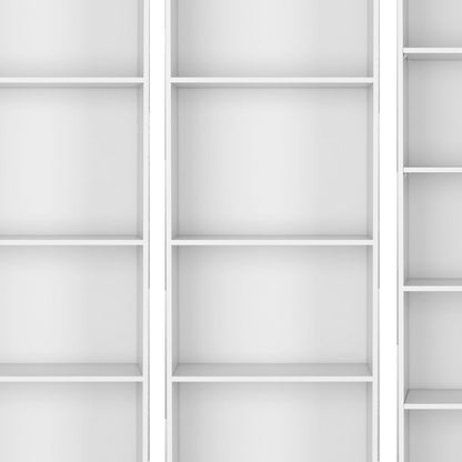 Set of Three White Wood Thirteen Tier Modular Bookcase HomeRoots