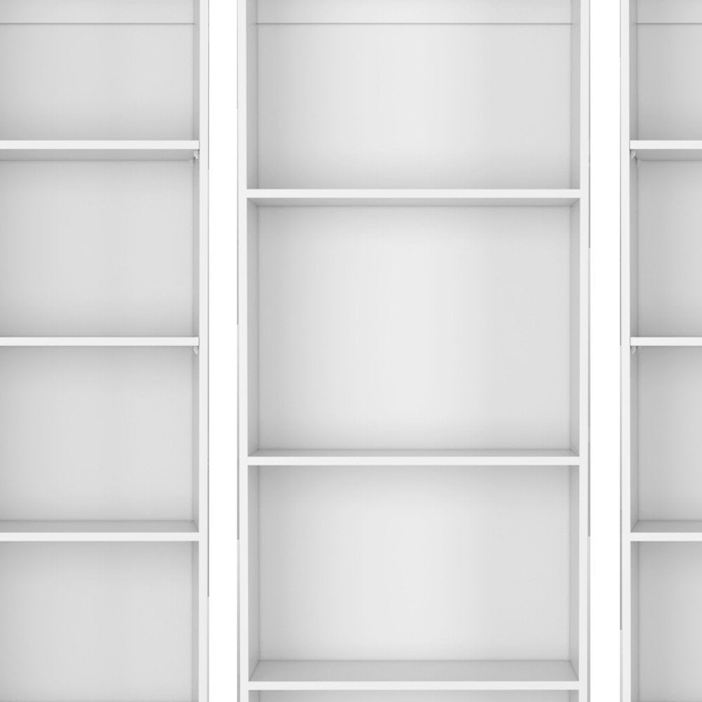 Set of Three White Wood Fourteen Tier Modular Bookcase HomeRoots