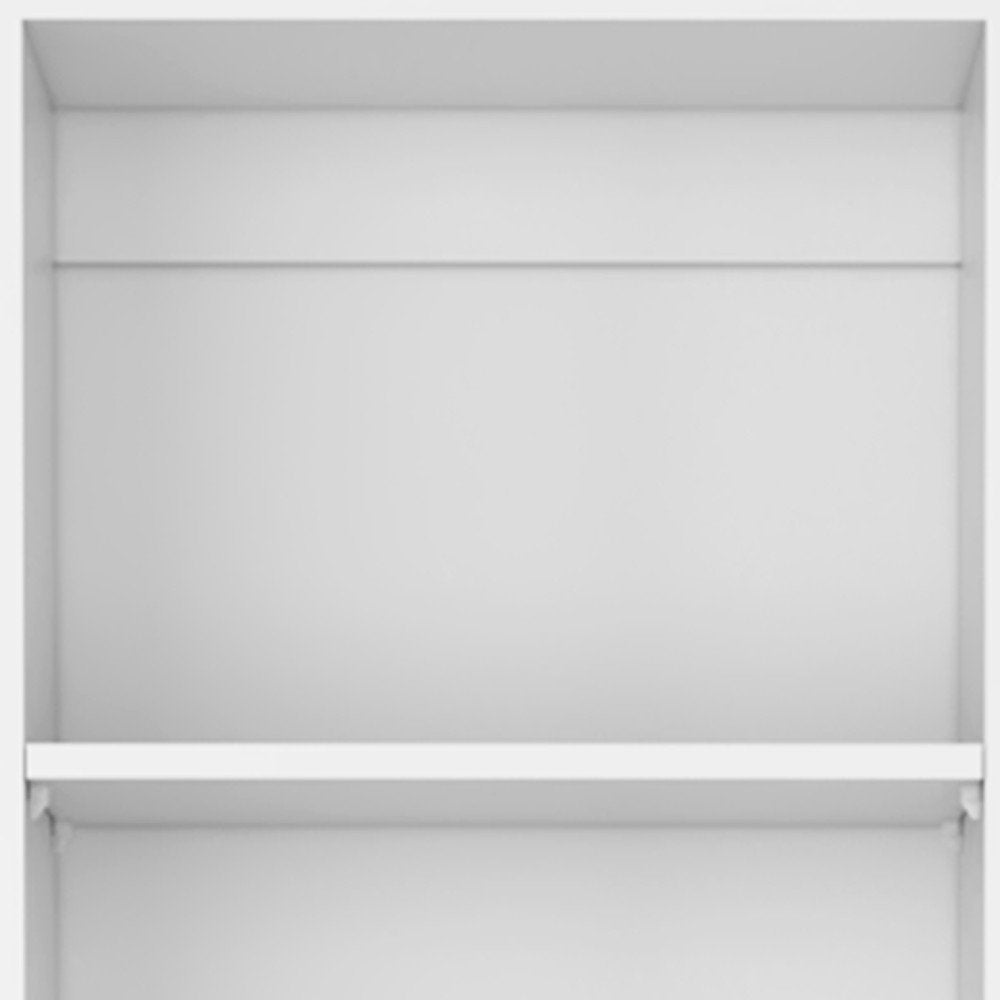 Set of Two White Wood Five Tier Modular Bookcase with Two Doors HomeRoots