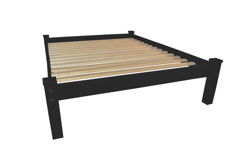 Black Solid Wood Full Bed Frame HomeRoots