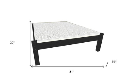 Black Solid Wood Full Bed Frame HomeRoots