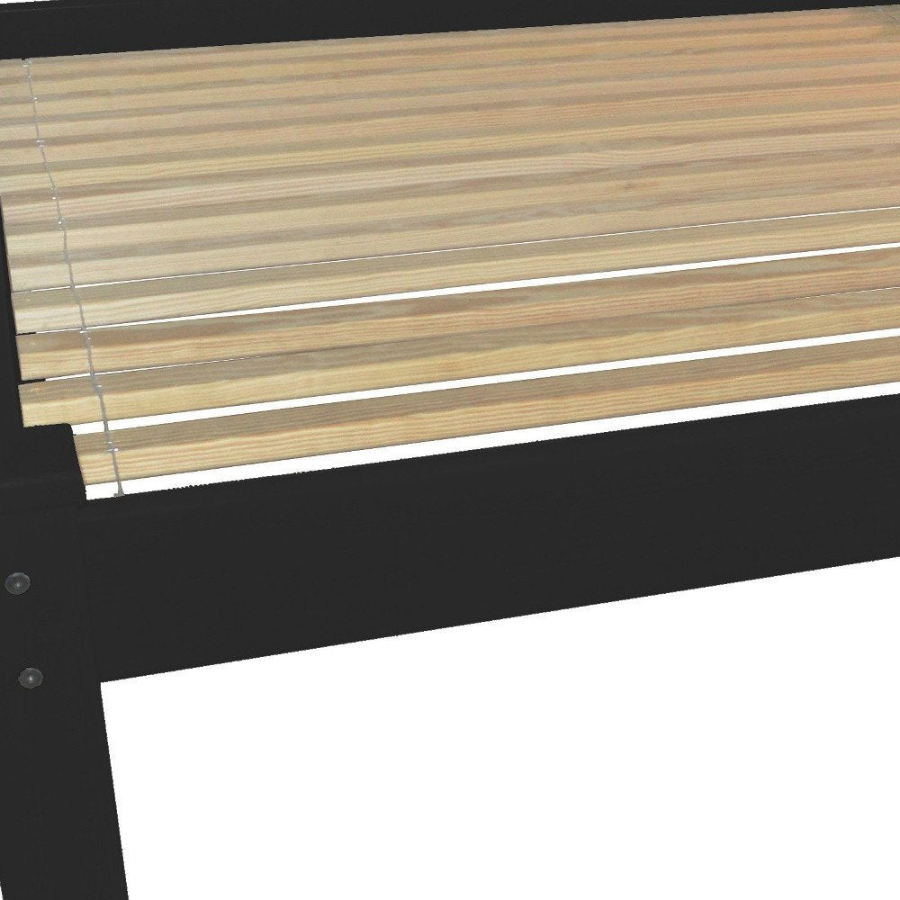 Black Solid Wood Full Bed Frame HomeRoots