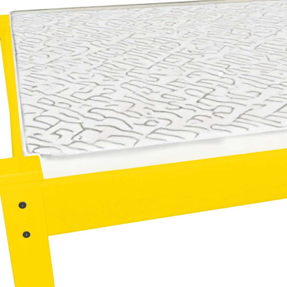 Canary Yellow Solid Wood Full Bed Frame HomeRoots