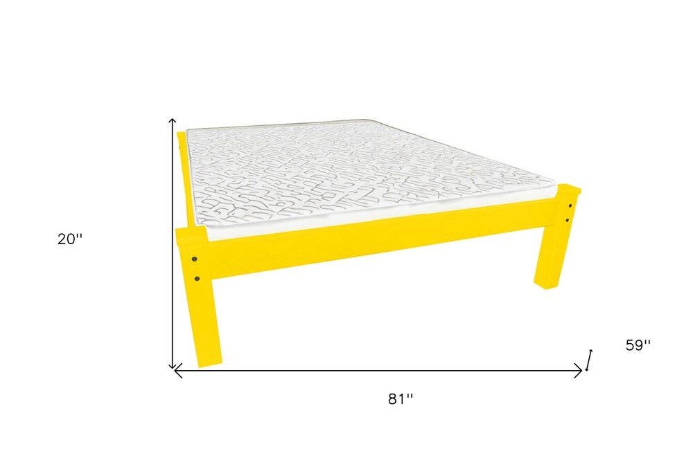 Canary Yellow Solid Wood Full Bed Frame HomeRoots