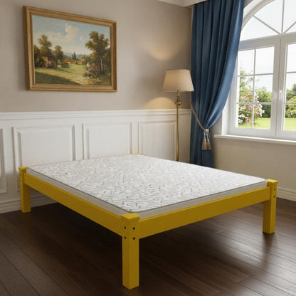 Canary Yellow Solid Wood Full Bed Frame HomeRoots