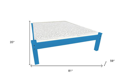 Caribbean Blue Solid Wood Full Bed Frame HomeRoots