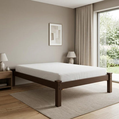 Brown Solid Wood Full Bed Frame