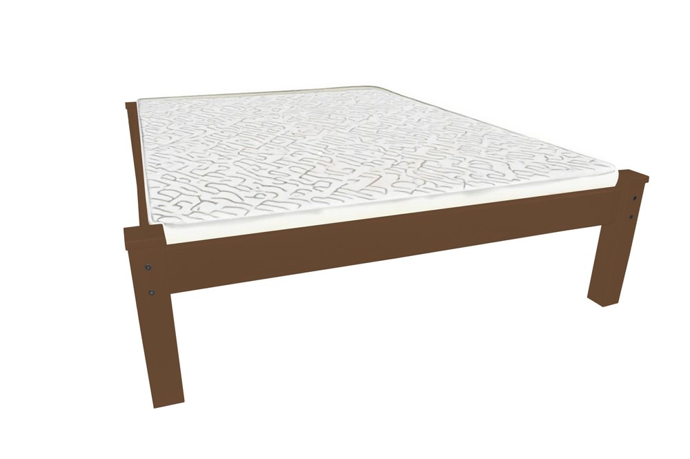 Brown Solid Wood Full Bed Frame — view 4