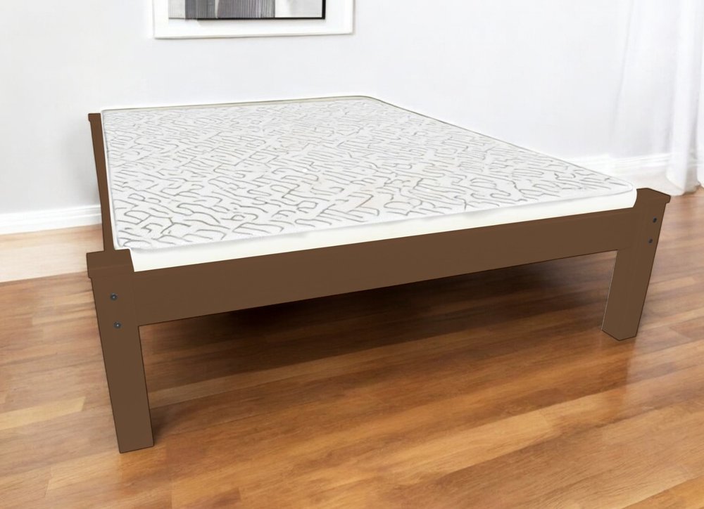 Brown Solid Wood Full Bed Frame HomeRoots