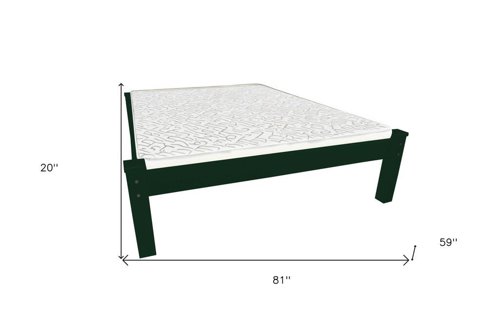 Dark Green Solid Wood Full Bed Frame HomeRoots