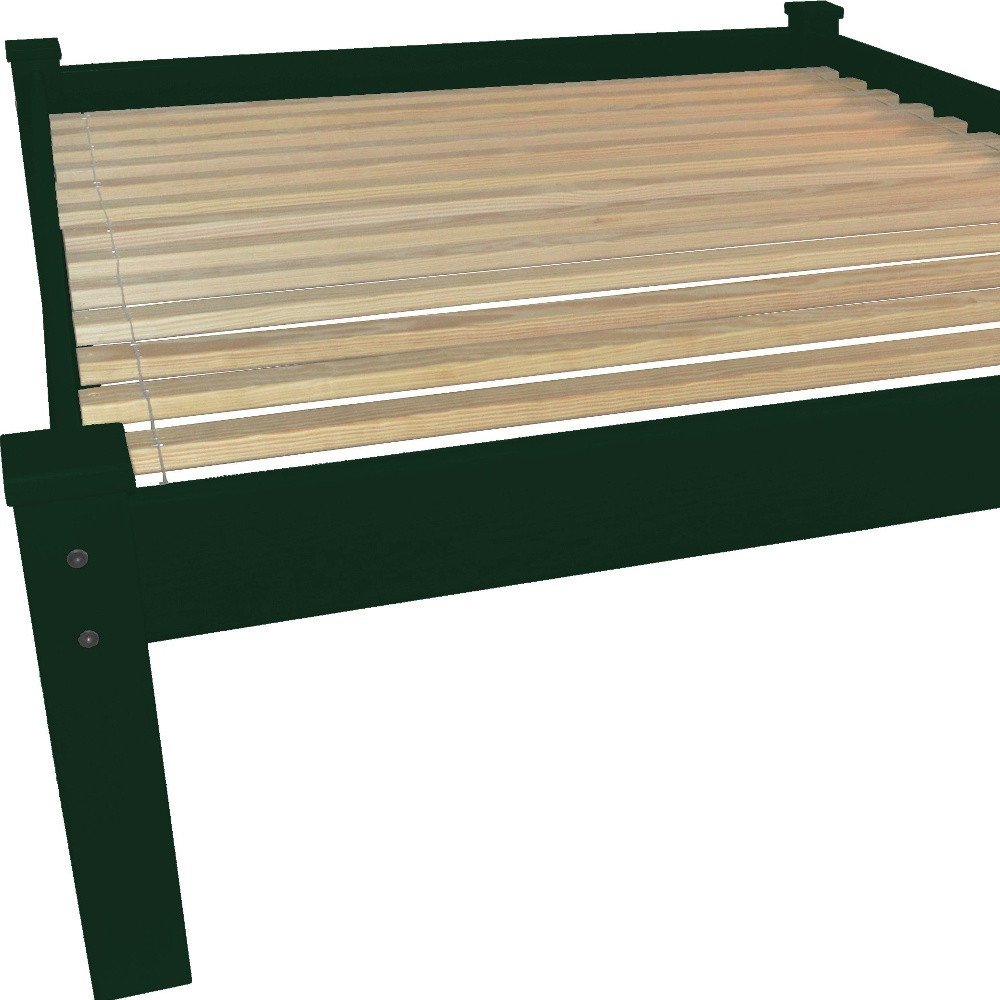 Dark Green Solid Wood Full Bed Frame HomeRoots
