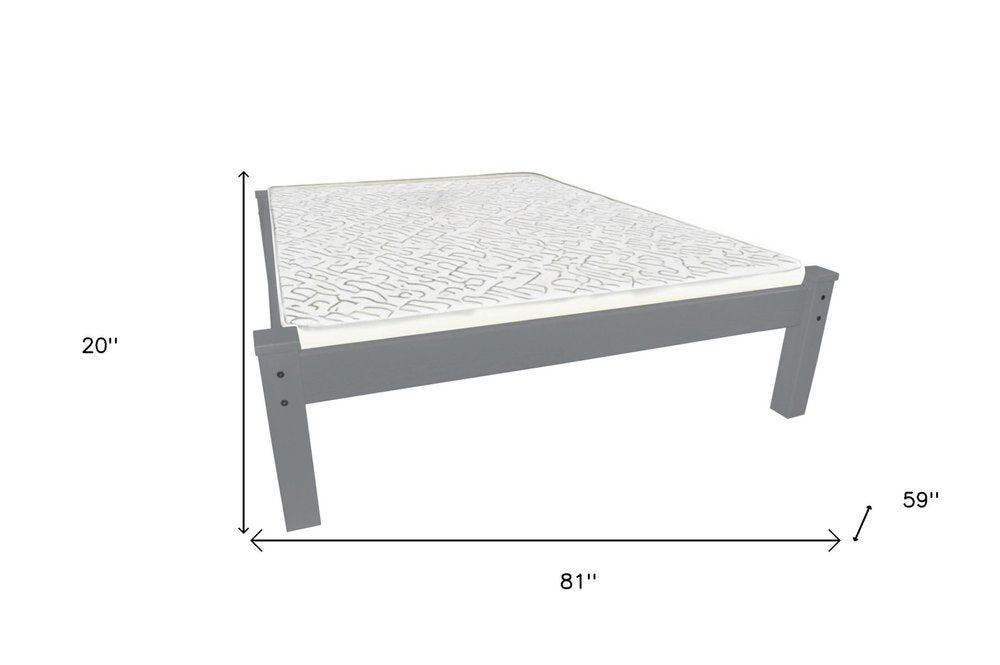 Gray Solid Wood Full Bed Frame HomeRoots