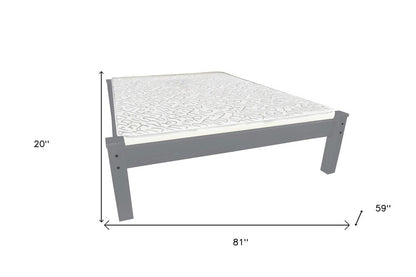 Gray Solid Wood Full Bed Frame HomeRoots