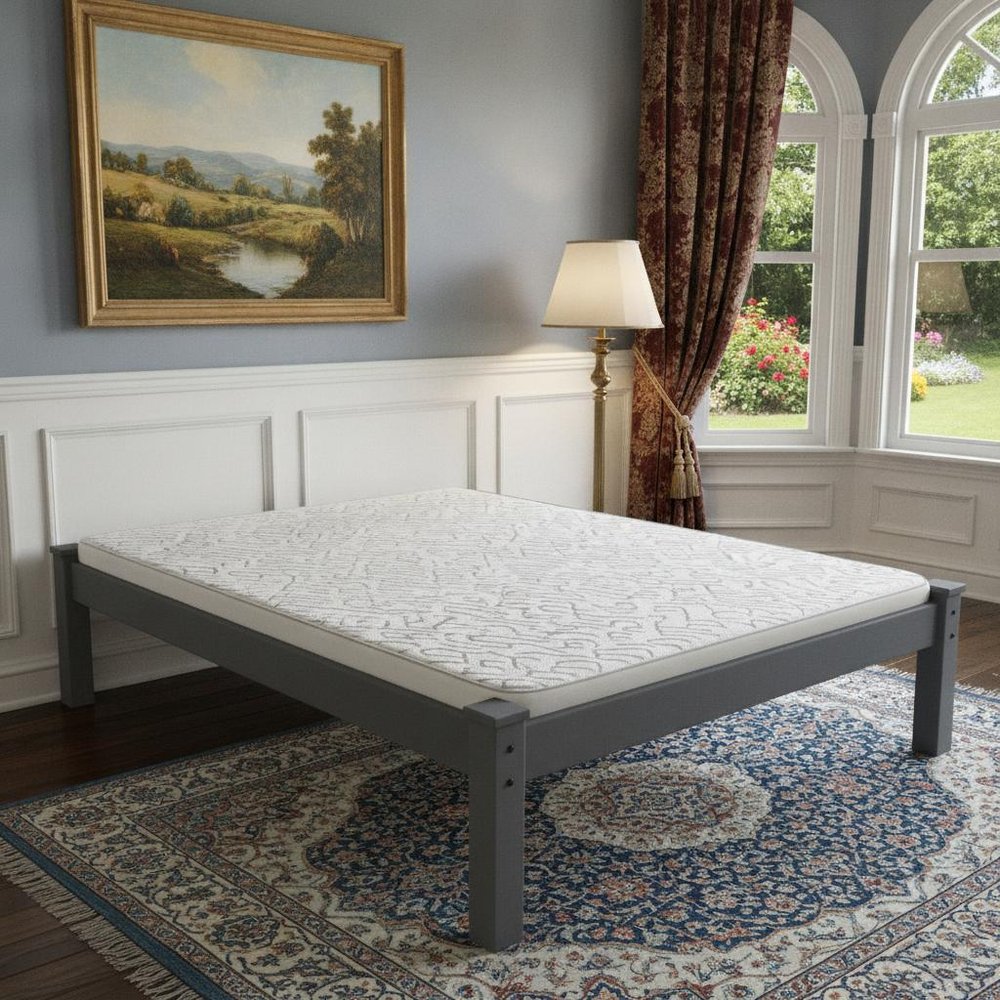 Gray Solid Wood Full Bed Frame HomeRoots