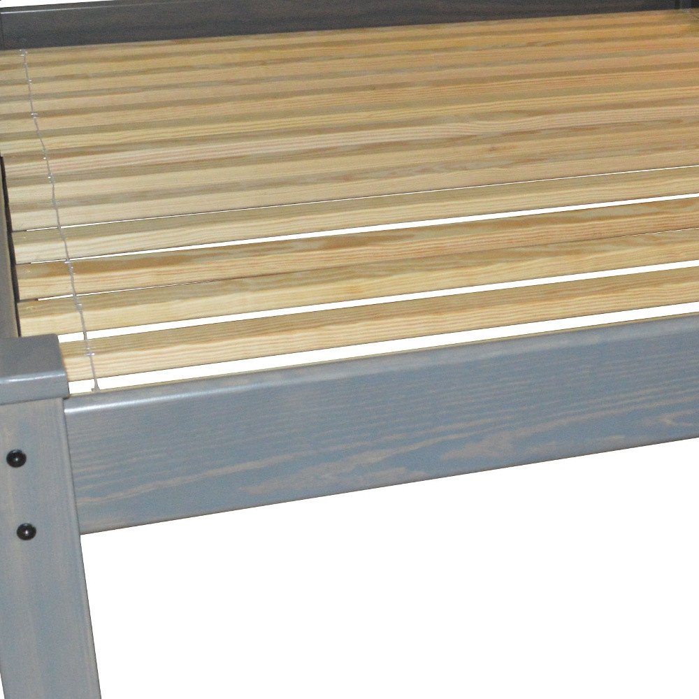 Gray Solid Wood Full Bed Frame HomeRoots