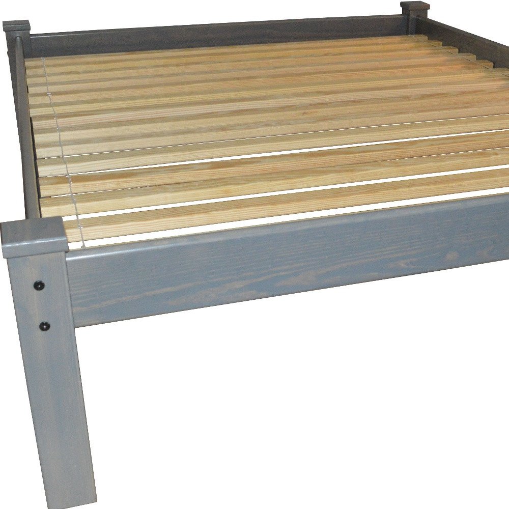 Gray Solid Wood Full Bed Frame HomeRoots