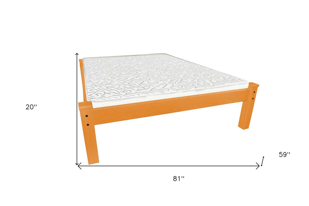 Yellow Solid Wood Full Bed Frame HomeRoots