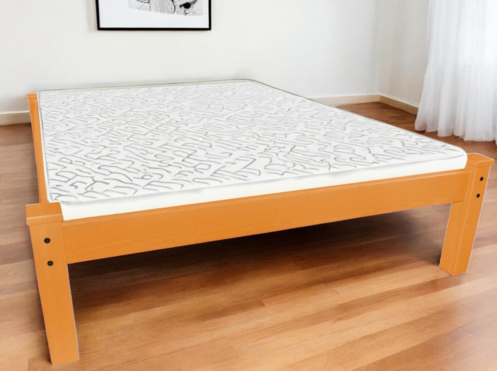 Yellow Solid Wood Full Bed Frame HomeRoots