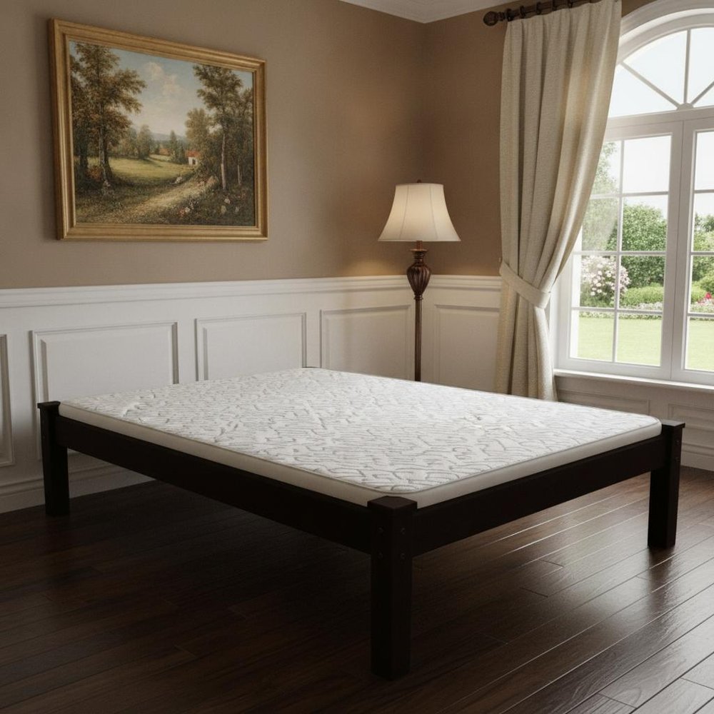 Dark Brown Solid Wood Full Bed Frame HomeRoots