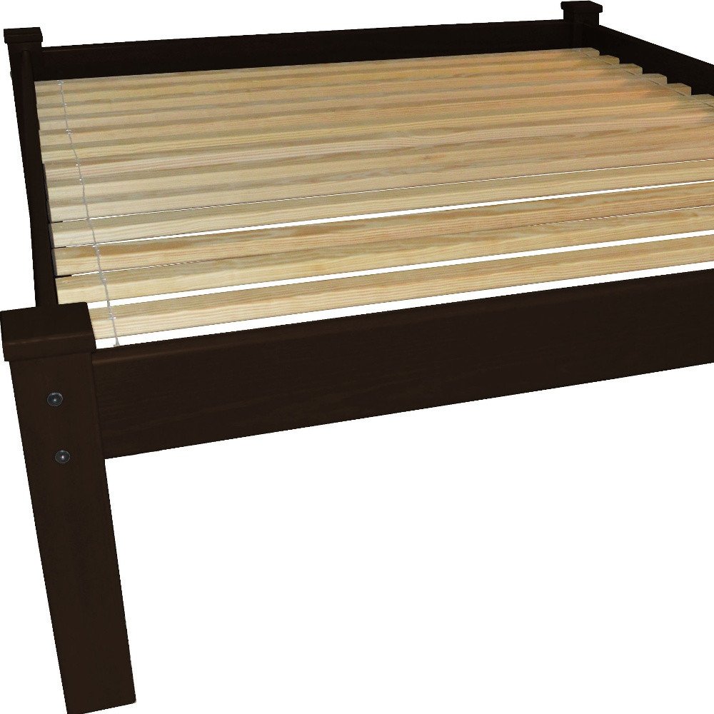 Dark Brown Solid Wood Full Bed Frame HomeRoots