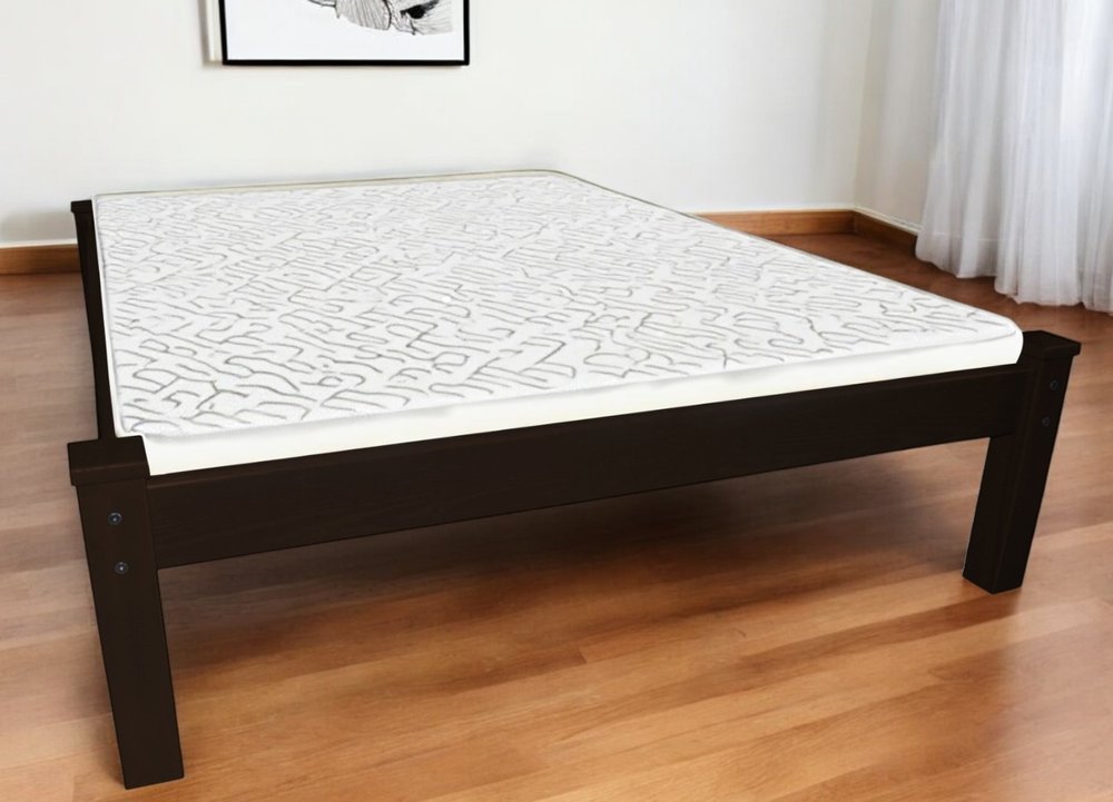 Dark Brown Solid Wood Full Bed Frame HomeRoots