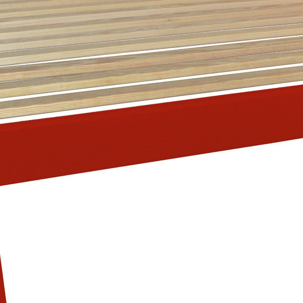 Red Solid Wood Full Bed Frame HomeRoots