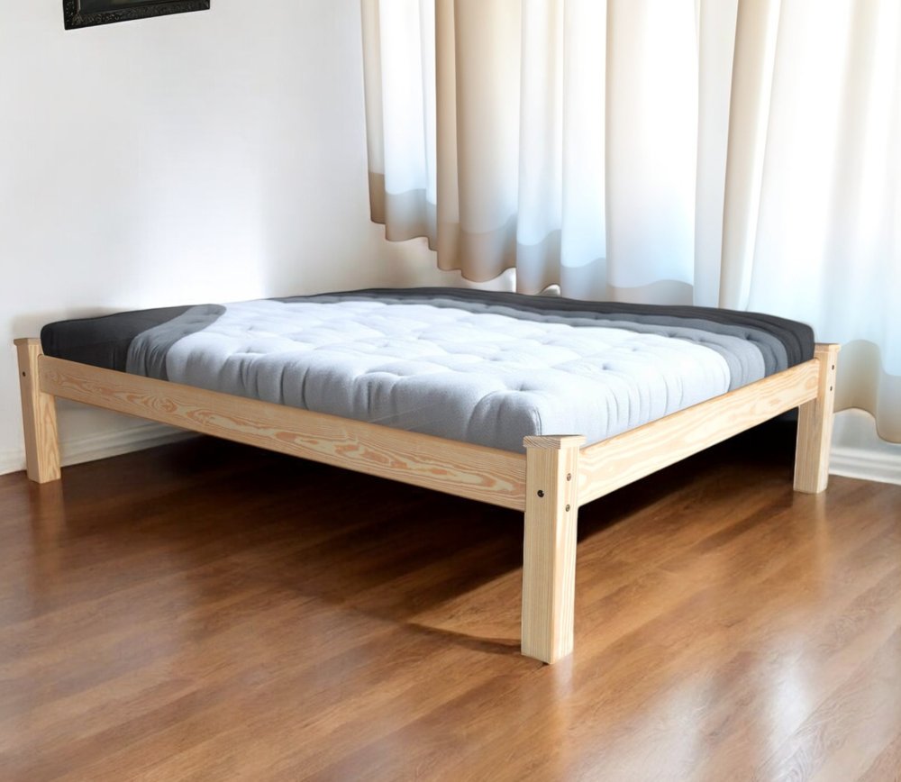 Natural Solid Wood Full Bed Frame HomeRoots