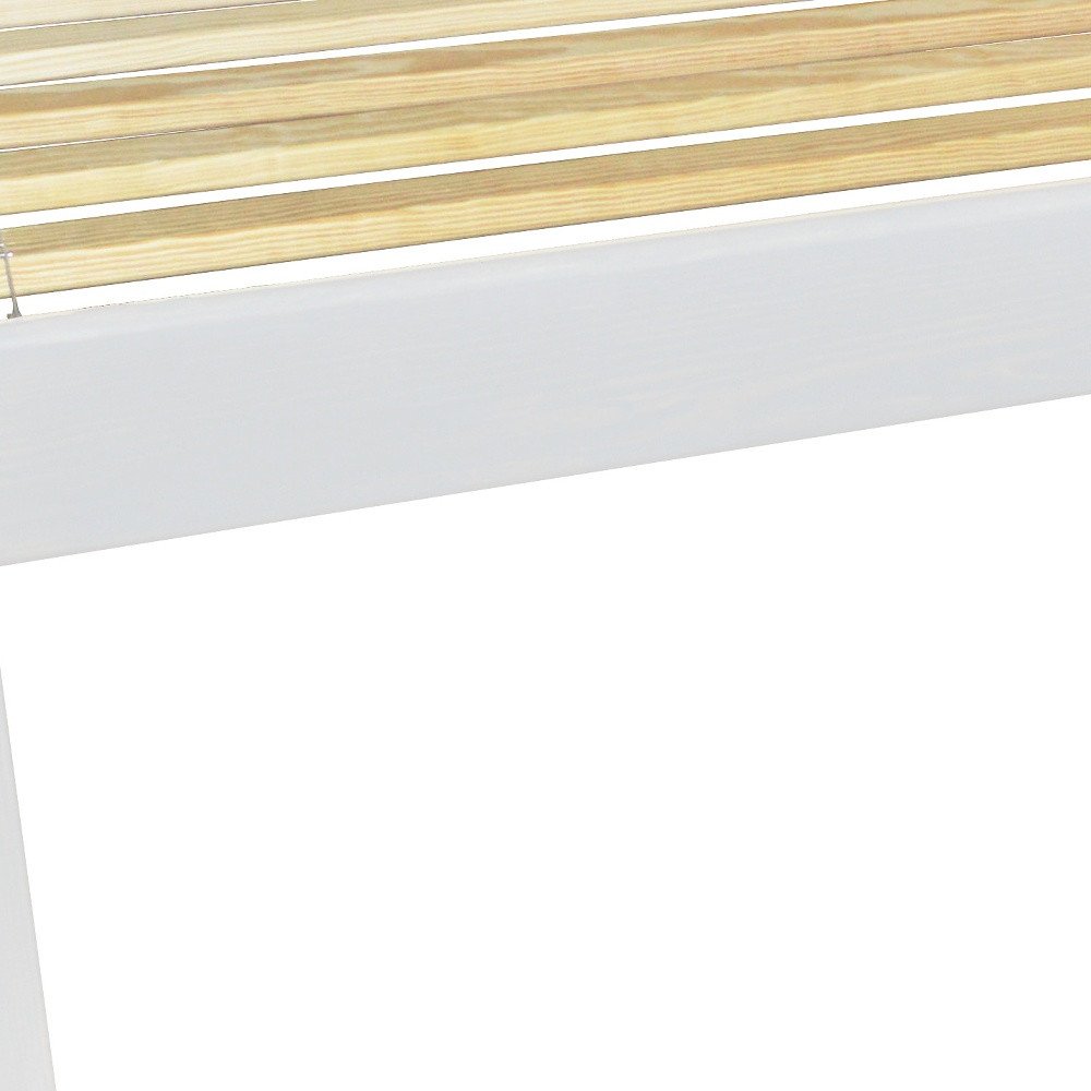 White Solid Wood Full Bed Frame HomeRoots