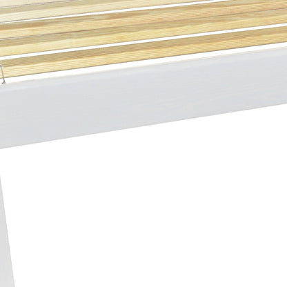 White Solid Wood Full Bed Frame HomeRoots
