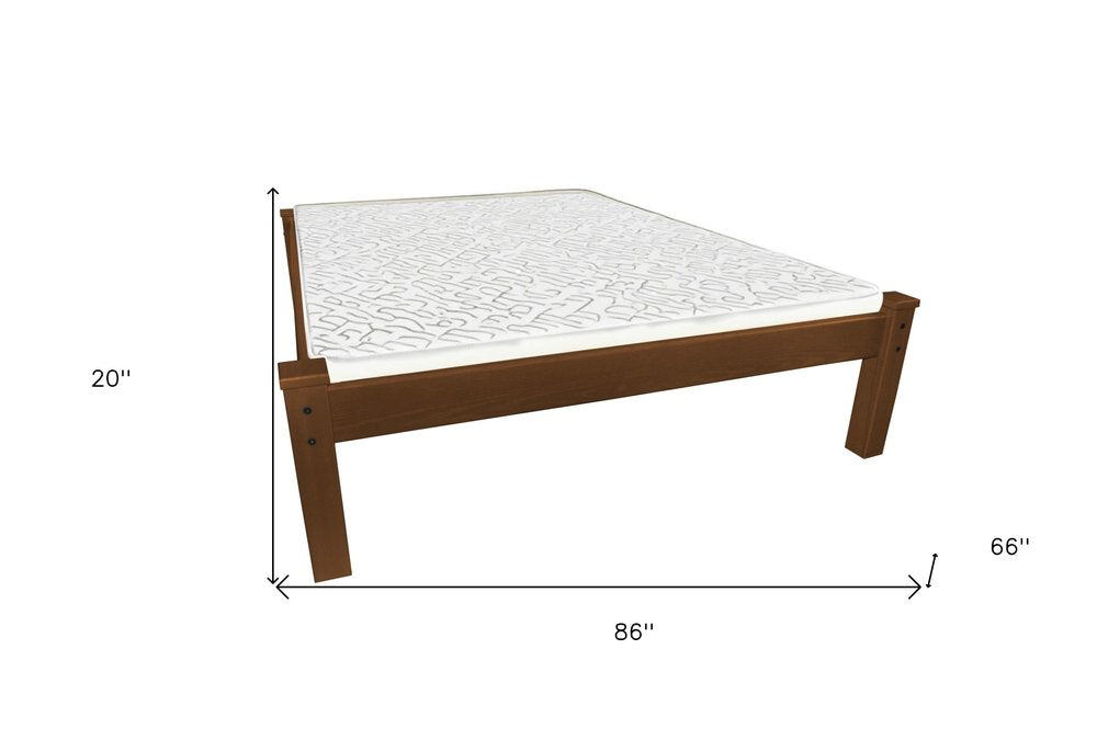 Brown Solid Wood Queen Bed Frame HomeRoots