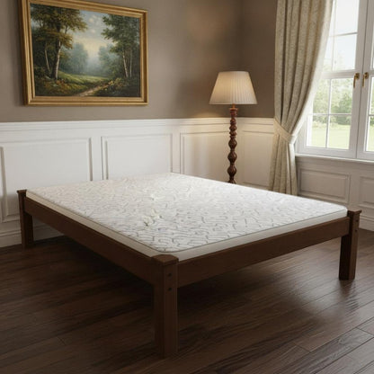 Brown Solid Wood Queen Bed Frame HomeRoots