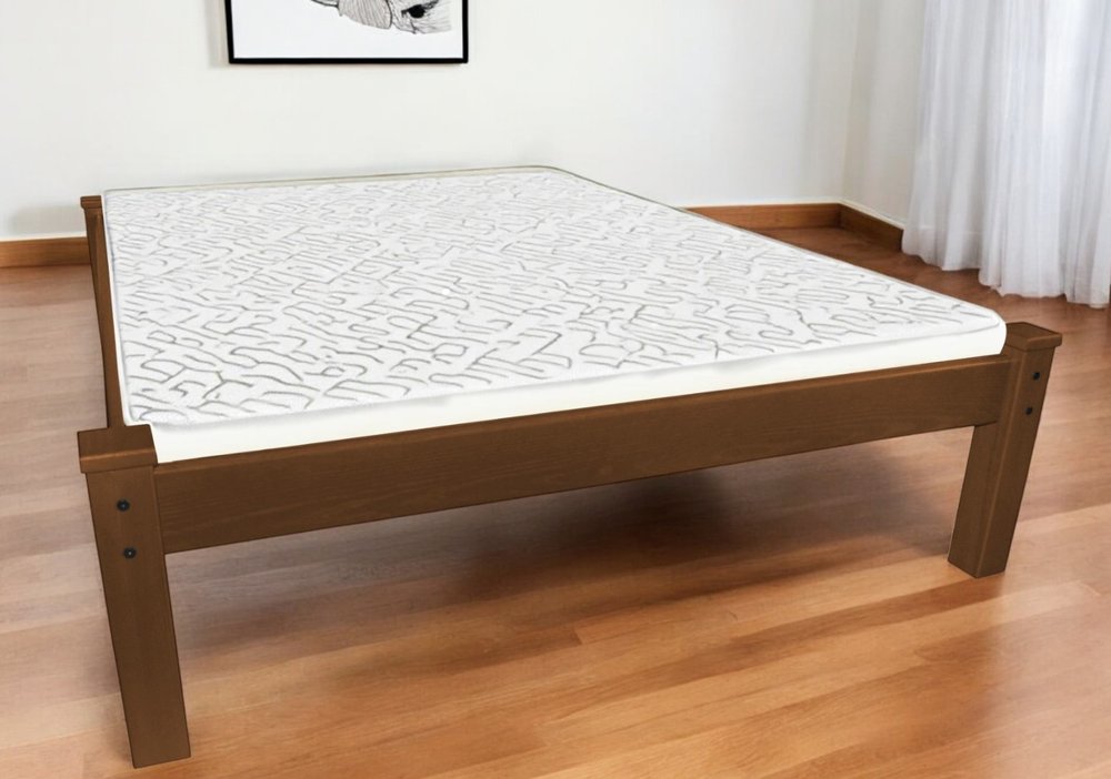 Brown Solid Wood Queen Bed Frame HomeRoots