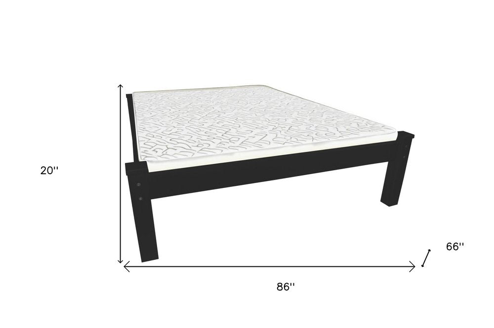Black Solid Wood Queen Bed Frame HomeRoots