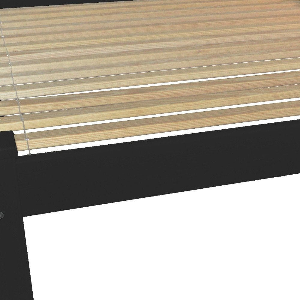 Black Solid Wood Queen Bed Frame HomeRoots