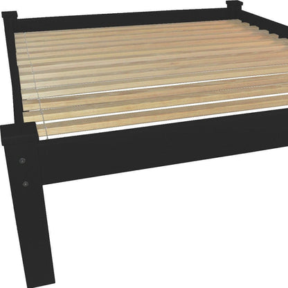 Black Solid Wood Queen Bed Frame HomeRoots