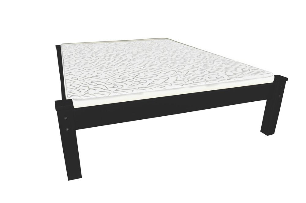 Black Solid Wood Queen Bed Frame HomeRoots