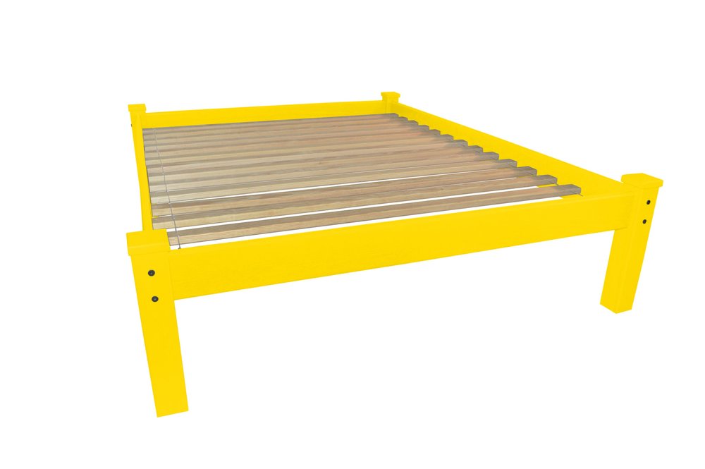 Canary Yellow Solid Wood Queen Bed Frame HomeRoots