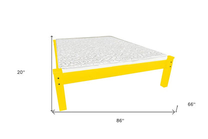 Canary Yellow Solid Wood Queen Bed Frame HomeRoots