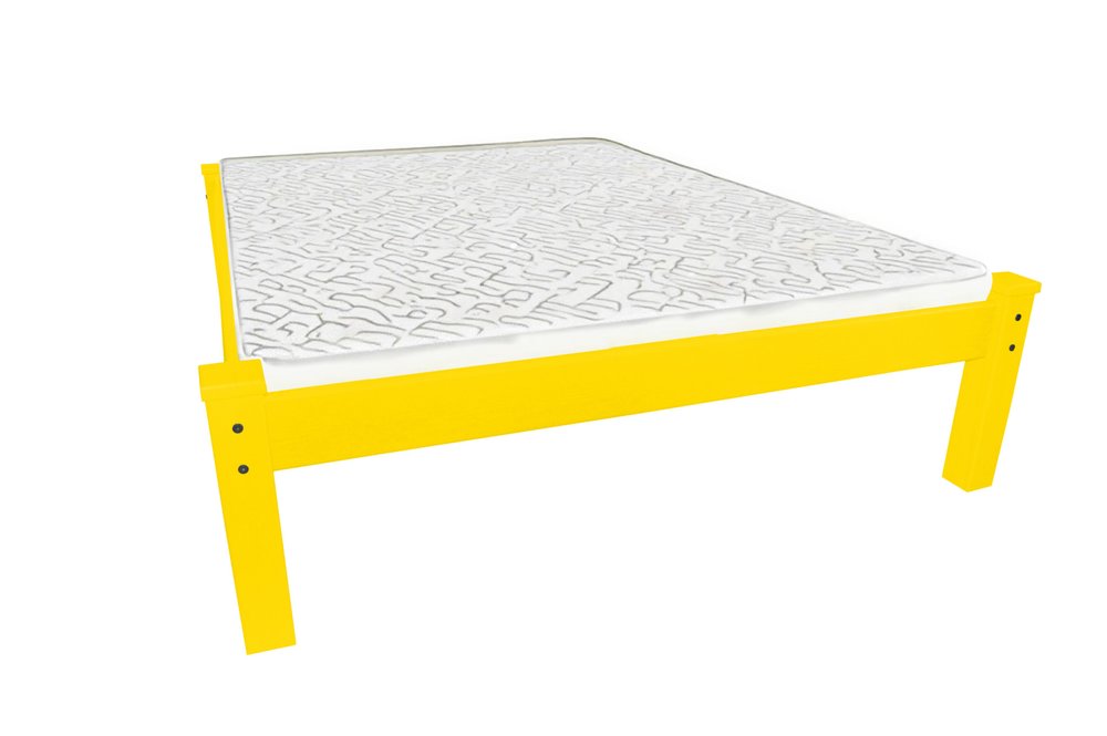 Canary Yellow Solid Wood Queen Bed Frame HomeRoots