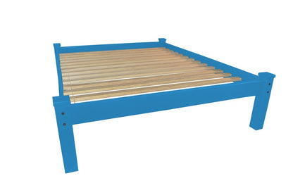 Caribbean Blue Solid Wood Queen Bed Frame HomeRoots