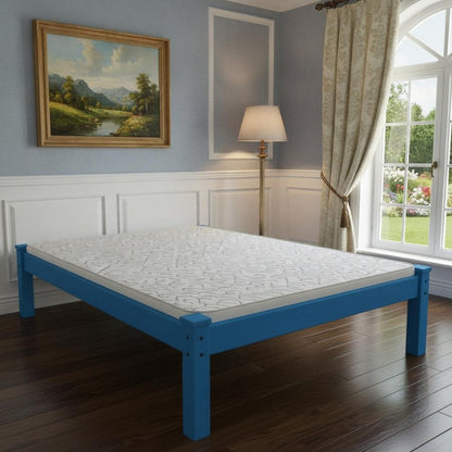 Caribbean Blue Solid Wood Queen Bed Frame HomeRoots