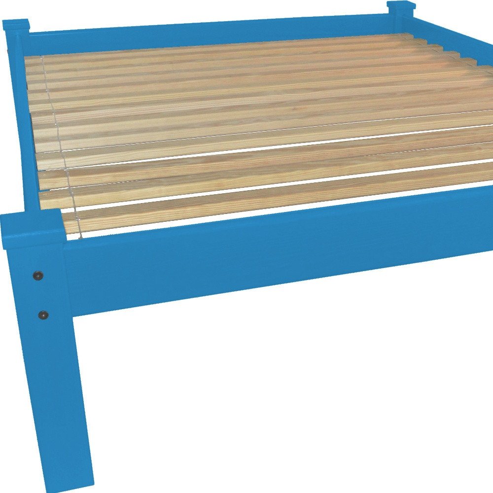 Caribbean Blue Solid Wood Queen Bed Frame HomeRoots
