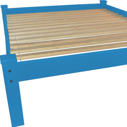 Caribbean Blue Solid Wood Queen Bed Frame HomeRoots