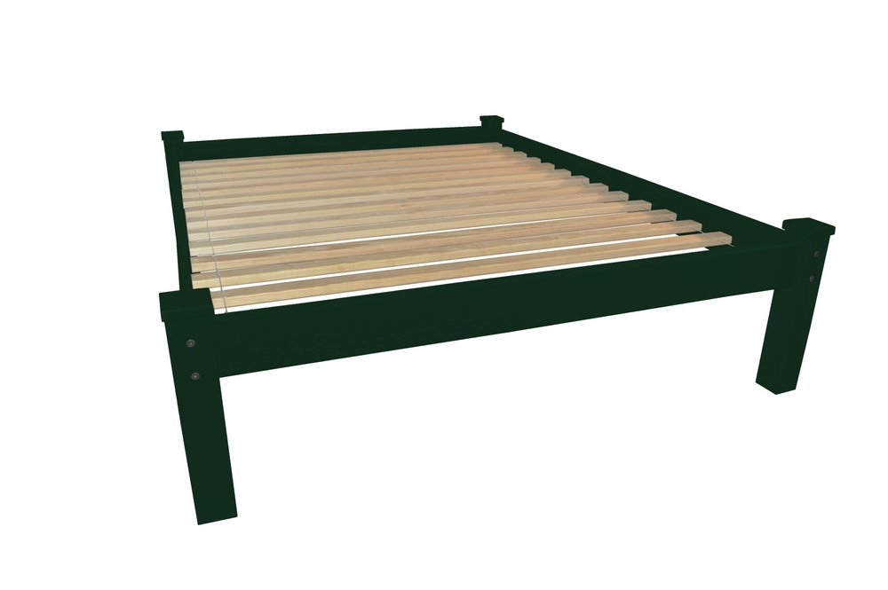 Dark Green Solid Wood Queen Bed Frame HomeRoots