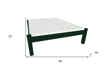 Dark Green Solid Wood Queen Bed Frame HomeRoots