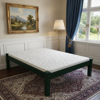 Dark Green Solid Wood Queen Bed Frame HomeRoots