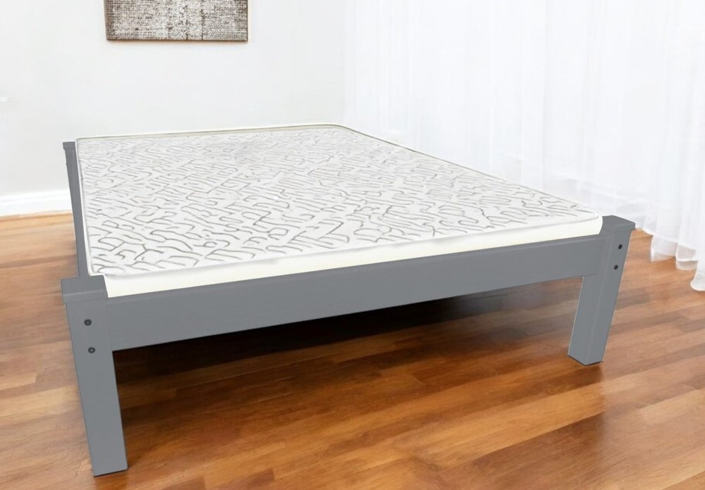 Gray Solid Wood Queen Bed Frame HomeRoots